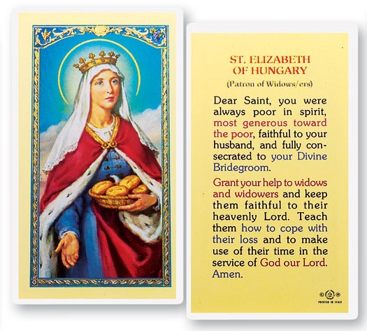 St. Elizabeth of Hungary Laminated Prayer Card - 25 Cards Per Pack .80 per card