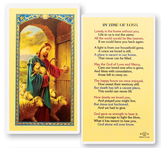 In The Time of Loss Laminated Prayer Card - 25 Cards Per Pack .80 per card