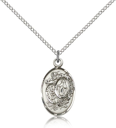 Women's Miraculous Medals Necklace - Sterling Silver