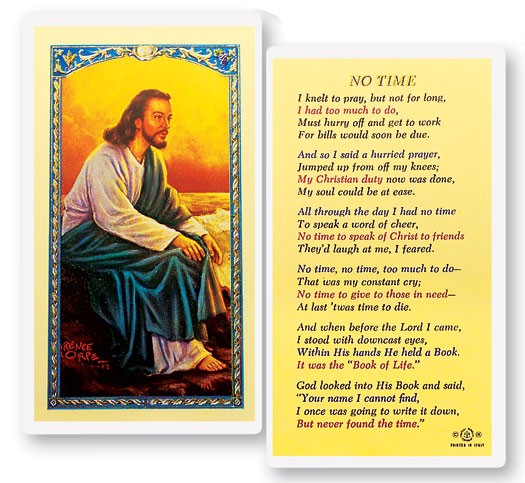 No Time Christ By The Sea Laminated Prayer Card - 25 Cards Per Pack .80 per card