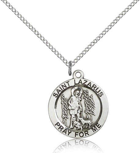 Women's Round St. Lazarus Medal - Sterling Silver