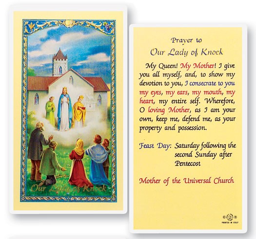 Our Lady of Knock Laminated Prayer Card - 25 Cards Per Pack .80 per card