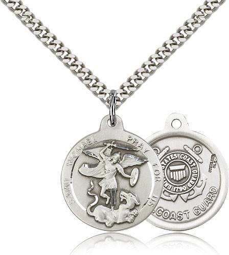 St. Michael the Archangel Coast Guard Medal - Sterling Silver