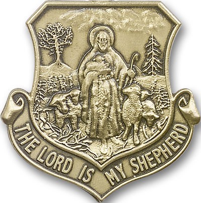 Lord Is My Shepherd Visor Clip - Antique Gold
