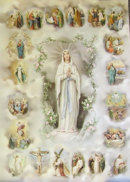 20 Mysteries of the Rosary Large Poster - Full Color