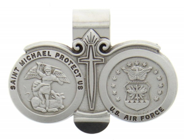 St. Michael U.S. Air Force Visor Clip Pewter - Silver