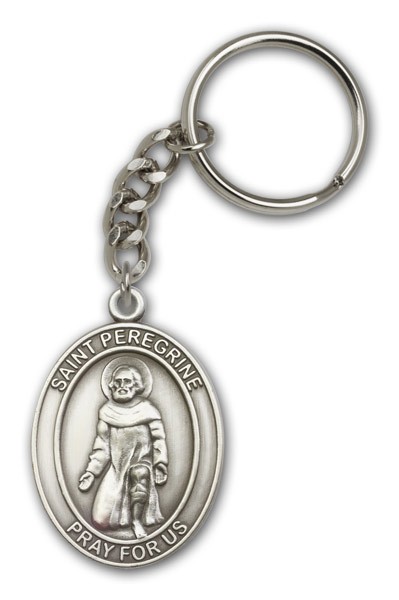 St. Peregrine Keychain - Antique Silver