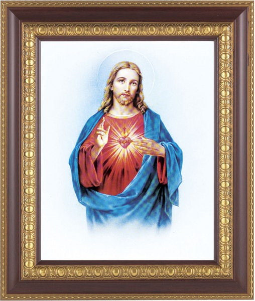 Sacred Heart of Jesus 8x10 Framed Print Under Glass - #126 Frame