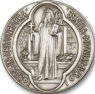 St. Benedict Visor Clip - Antique Silver