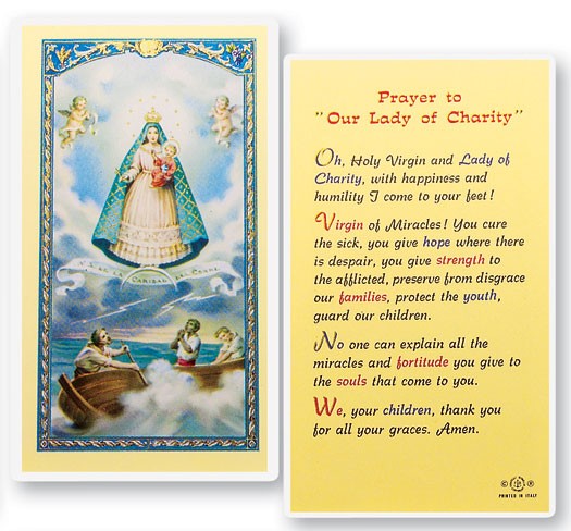 Prayer To Our Lady of Charity Laminated Prayer Card - 25 Cards Per Pack .80 per card