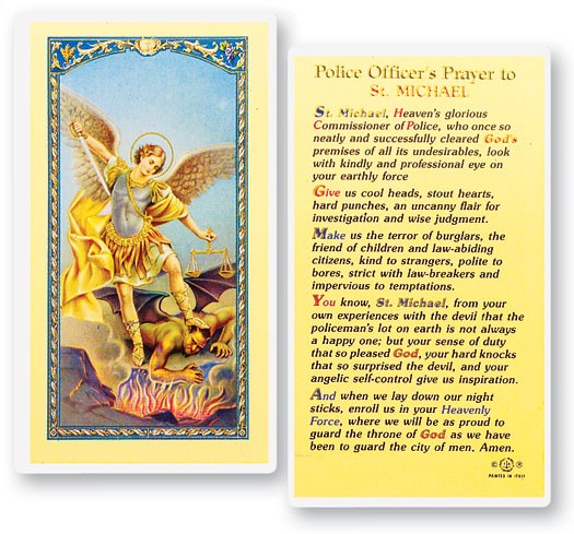 Policeman's Prayer,  St. Michael Laminated Prayer Card - 25 Cards Per Pack .80 per card