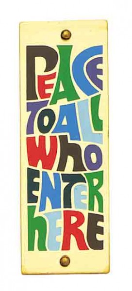 Peace To All Who Enter Here Wall Plaque - Small - 3 inches - Multi-Color