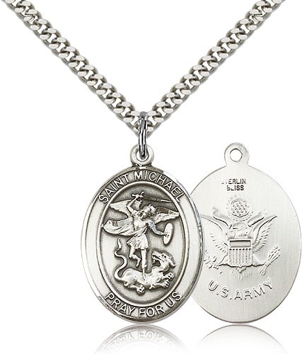 St. Michael Army Medal - Sterling Silver