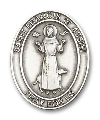 St. Francis of Assisi Visor Clip - Antique Silver