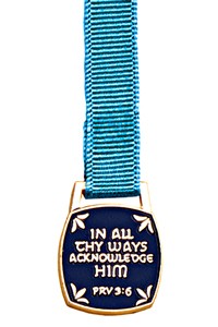In All Thy Ways Acknowledge Him Bookmark - 12 Ribbon Colors Available - Aqua
