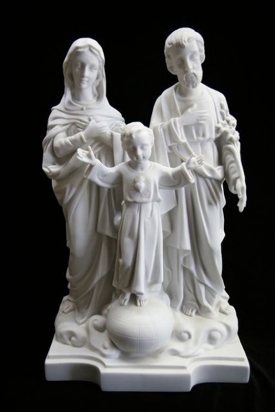 Holy Family Statue Marble Composite - 20 inch - White