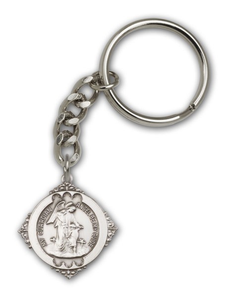 Guardian Angel Keychain - Antique Silver