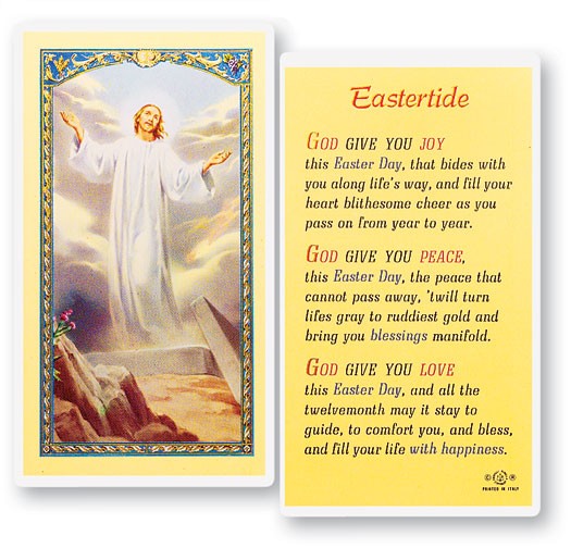 Eastertide Resurrection Laminated Prayer Card - 25 Cards Per Pack .80 per card
