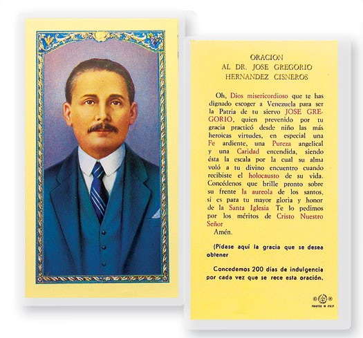 Oracion Al Gregorio Hernandez Laminated Spanish Prayer Card - 25 Cards Per Pack .80 per card