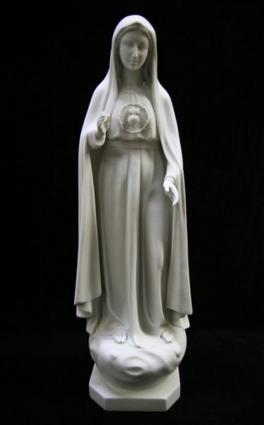 Our Lady of Fatima Statue White Marble Composite - 18.75 inch - White