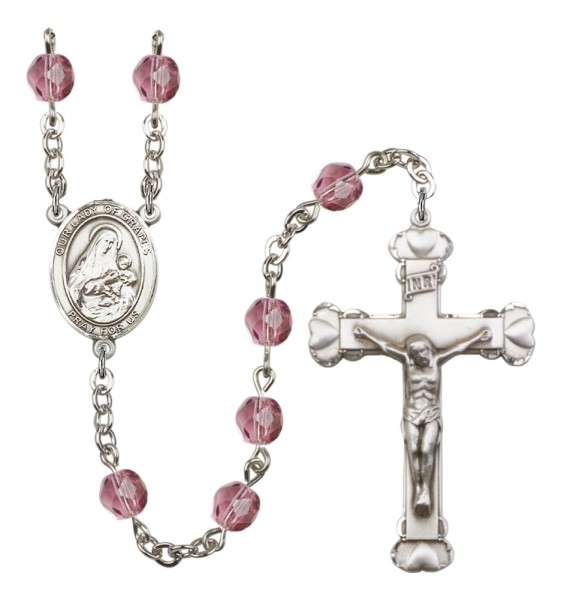 Women's Our Lady of Grapes Birthstone Rosary - Amethyst