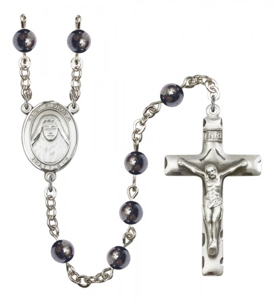 Men's St. Alphonsa of India Silver Plated Rosary - Gray