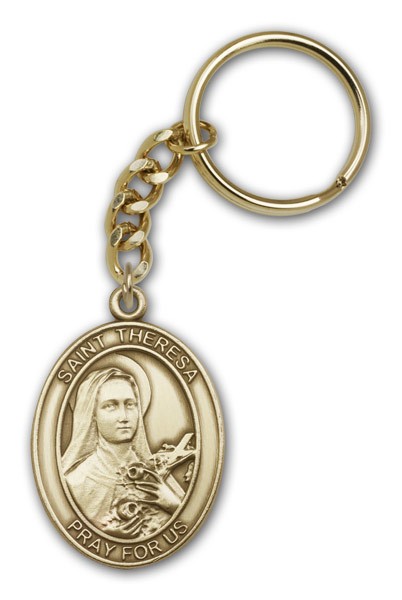 St. Theresa Keychain - Antique Gold