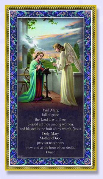 Hail Mary Italian Prayer Plaque - Multi-Color