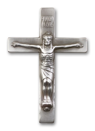 Crucifix Visor Clip - Antique Silver