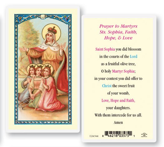 St. Sophia Laminated Prayer Card - 25 Cards Per Pack .80 per card