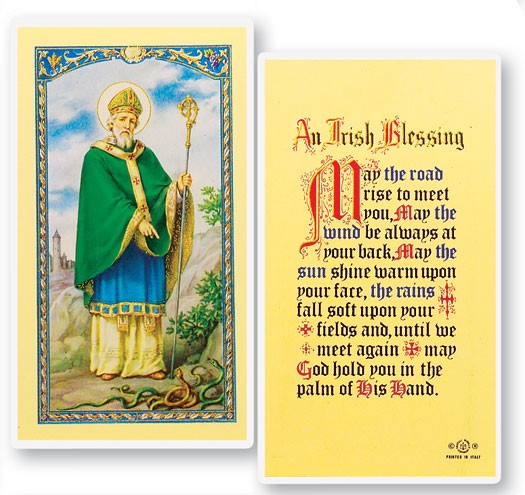 St. Patrick An Irish Blessing Laminated Prayer Card - 25 Cards Per Pack .80 per card