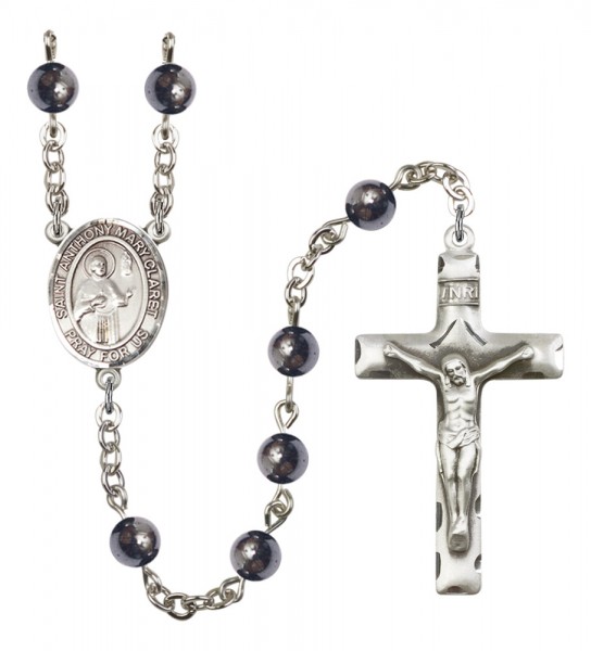Men's St. Anthony Mary Claret Silver Plated Rosary - Gray