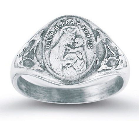 Women's Our Lady of Mt. Carmel Ring Sterling Silver - Sterling Silver
