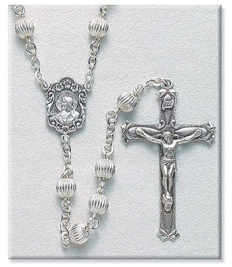 6mm Sterling Silver Bead Rosary in Sterling Silver - Sterling Silver
