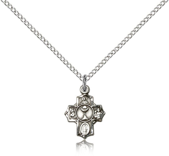 First Communion 5-Way Pendant - Sterling Silver