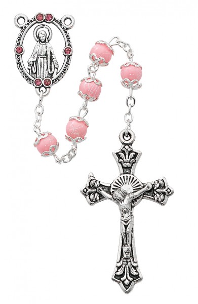 Pink Double-Capped Rosary - Pink