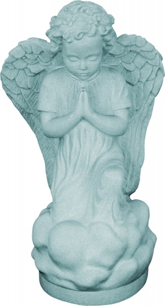 Plastic Kneeling Angel Statue - 16 inch - Granite