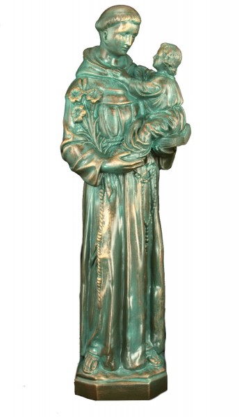 Plastic St. Anthony &amp; Child Statue - 24 inch - Patina