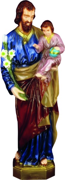 Plastic Saint Joseph &amp; Child Statue - 24 inch - Full Color