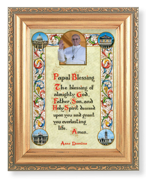 Pope Francis Blessing 4x5.5 Print Under Glass - Full Color