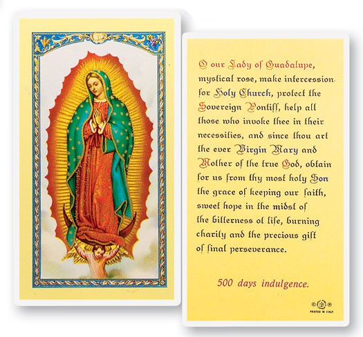 Prayer To Our Lady of Guadalupe Laminated Prayer Card - 1 Prayer Card .99 each