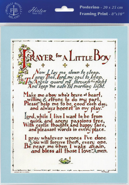 Prayer for a Little Boy Print - Sold in 3 per pack - Multi-Color