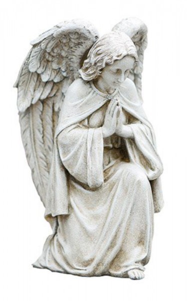 Praying Angel Garden Statue 12&quot; High - Stone Finish