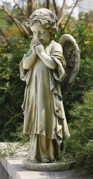 Praying Garden Angel Statue - 26&quot;H - Stone Finish