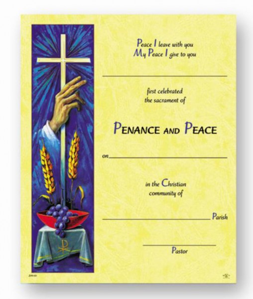 Sacrament of Penance Certificate - Full Color