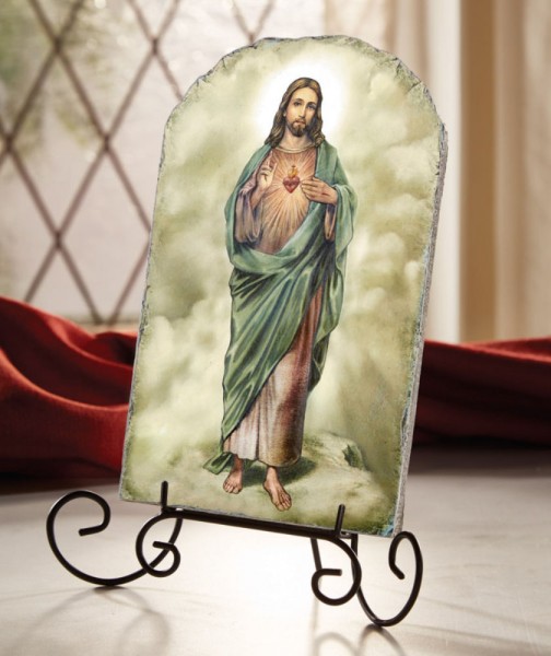 Sacred Heart of Jesus Tile Plaque 8.5&quot; High - Full Color