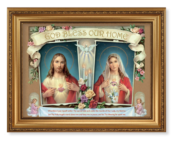 Sacred Hearts House Blessing 12x16 Framed Print Artboard - #131 Frame