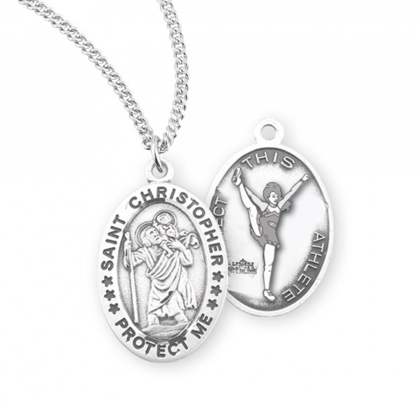 Saint Christopher Cheerleading Athlete Medal - Sterling Silver