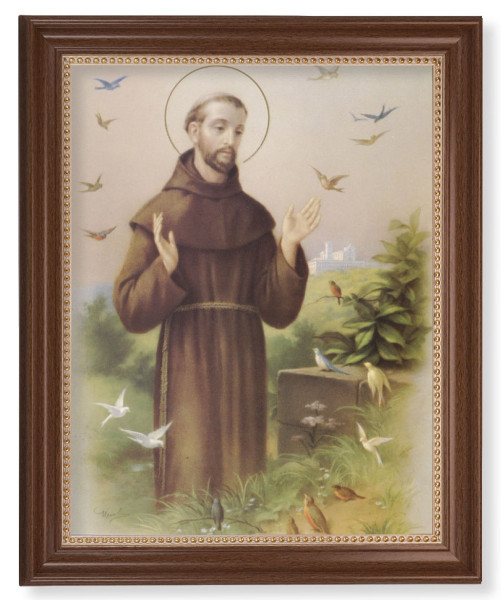 Saint Francis with Birds 11x14 Framed Print Artboard - #127 Frame