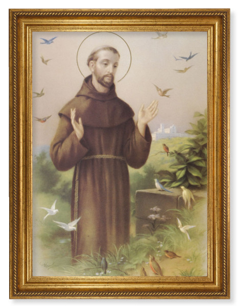 Saint Francis with Birds 19x27 Framed Print Artboard - #170 Frame